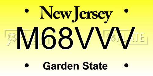 M68VVV New Jersey License Plate
