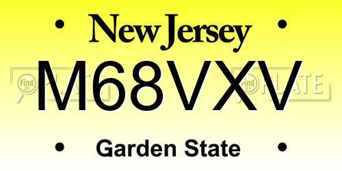 M68VXV New Jersey License Plate