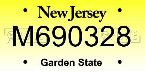 M690328 New Jersey License Plate