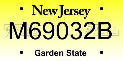 M69032B New Jersey License Plate