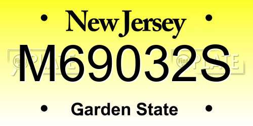 M69032S New Jersey License Plate