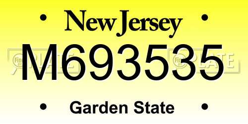 M693535 New Jersey License Plate
