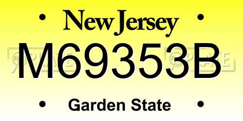 M69353B New Jersey License Plate