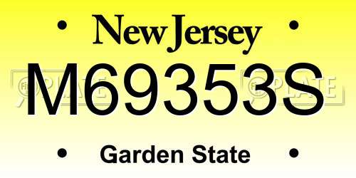 M69353S New Jersey License Plate