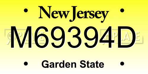 M69394D New Jersey License Plate