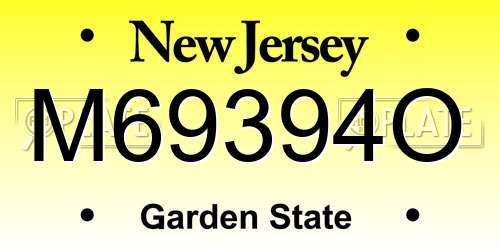 M69394O New Jersey License Plate
