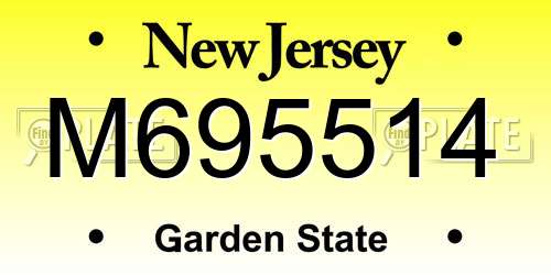 M695514 New Jersey License Plate