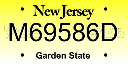 M69586D New Jersey License Plate