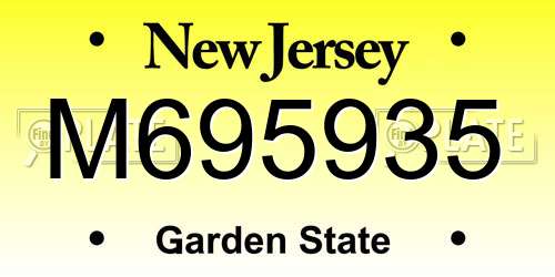 M695935 New Jersey License Plate
