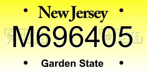 M696405 New Jersey License Plate