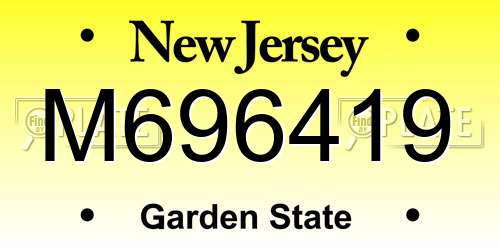 M696419 New Jersey License Plate