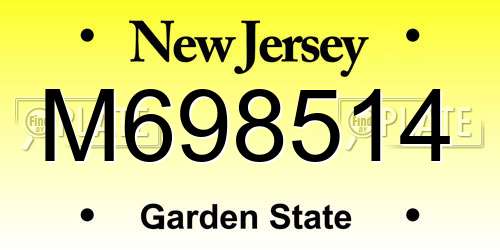 M698514 New Jersey License Plate