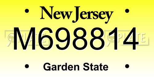 M698814 New Jersey License Plate