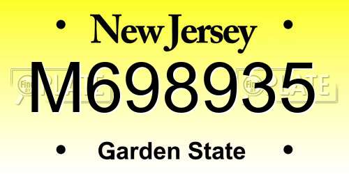 M698935 New Jersey License Plate