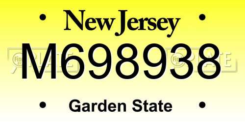 M698938 New Jersey License Plate