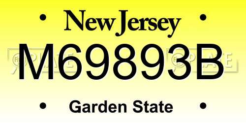 M69893B New Jersey License Plate