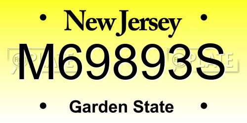 M69893S New Jersey License Plate