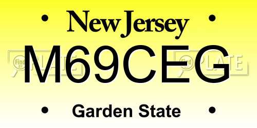 M69CEG New Jersey License Plate