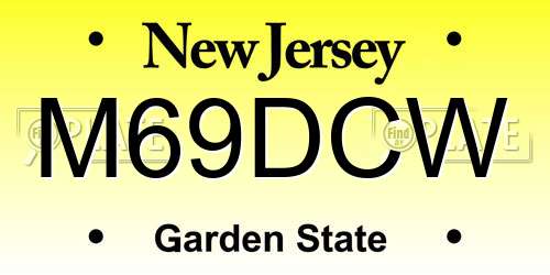 M69DCW New Jersey License Plate