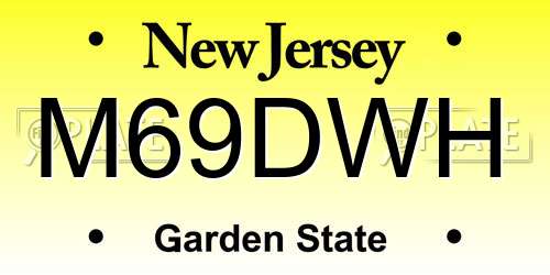 M69DWH New Jersey License Plate