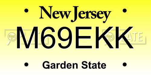 M69EKK New Jersey License Plate