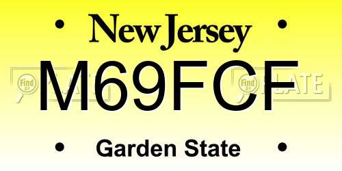 M69FCF New Jersey License Plate