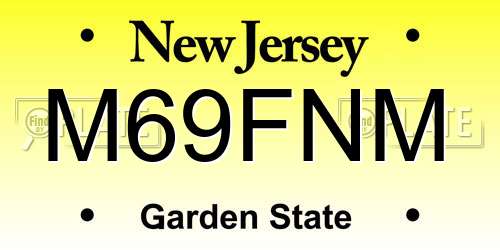 M69FNM New Jersey License Plate