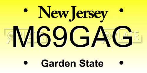 M69GAG New Jersey License Plate