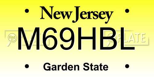 M69HBL New Jersey License Plate