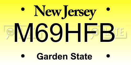 M69HFB New Jersey License Plate