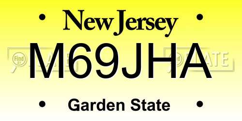 M69JHA New Jersey License Plate