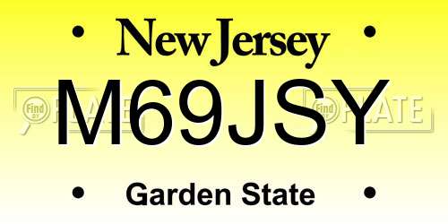M69JSY New Jersey License Plate