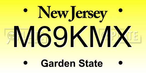 M69KMX New Jersey License Plate
