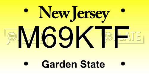 M69KTF New Jersey License Plate