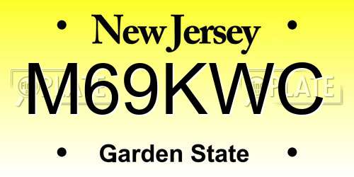 M69KWC New Jersey License Plate
