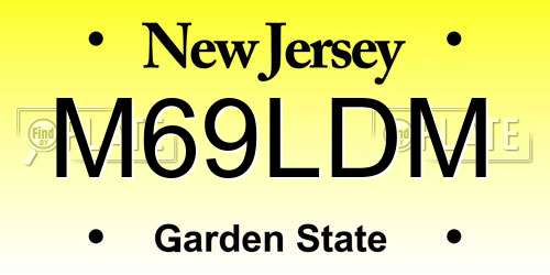 M69LDM New Jersey License Plate