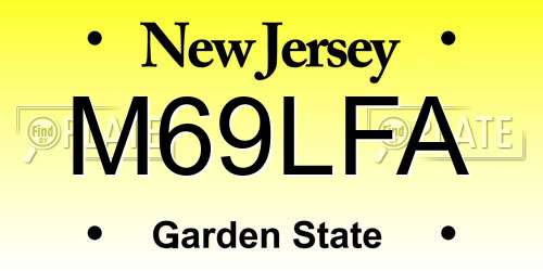 M69LFA New Jersey License Plate