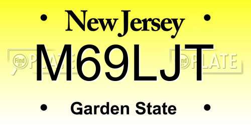 M69LJT New Jersey License Plate
