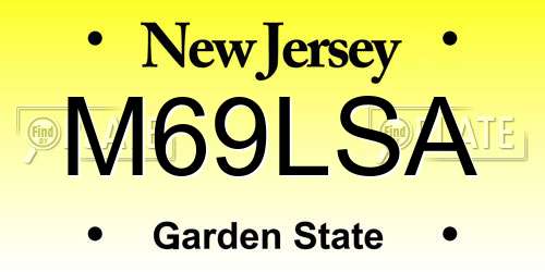 M69LSA New Jersey License Plate