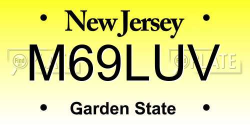 M69LUV New Jersey License Plate