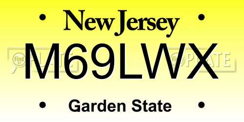 M69LWX New Jersey License Plate