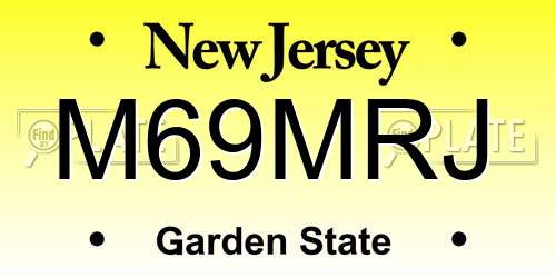 M69MRJ New Jersey License Plate