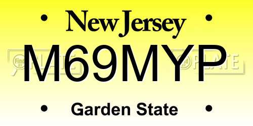 M69MYP New Jersey License Plate