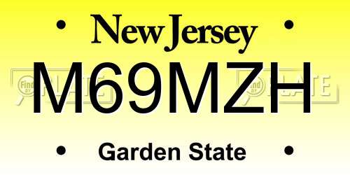 M69MZH New Jersey License Plate