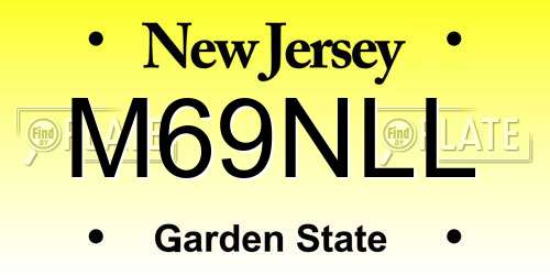 M69NLL New Jersey License Plate