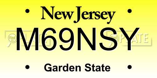 M69NSY New Jersey License Plate