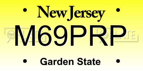 M69PRP New Jersey License Plate