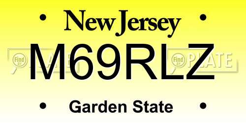 M69RLZ New Jersey License Plate