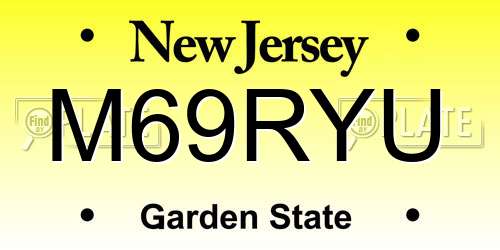 M69RYU New Jersey License Plate