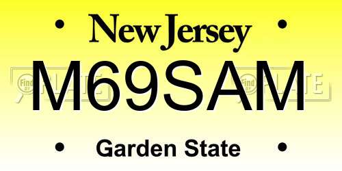 M69SAM New Jersey License Plate